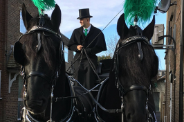 funeral procession with horses