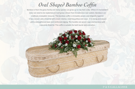 Oval Shaped Bamboo Coffin